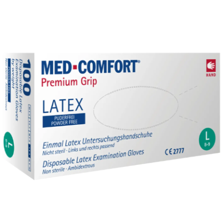 MED-COMFORT Premium Grip - Latexhandschuhe, weiß, puderfrei von AMPri Handelsgesellschaft mbH
