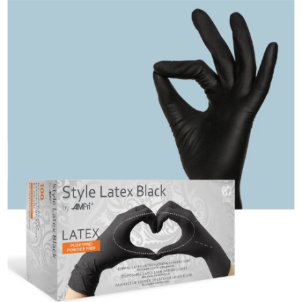 Style Latex Black - Latexhandschuhe, puderfrei, schwarz von AMPri Handelsgesellschaft mbH