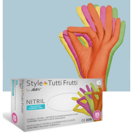 Style Tutti Frutti - Nitrilhandschuhe, puderfrei, Farbenmix von AMPri Handelsgesellschaft mbH