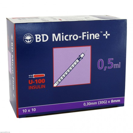 BD Micro-Fine+ U-100 Insulinspritze 8 mm (324825) von Becton Dickinson GmbH