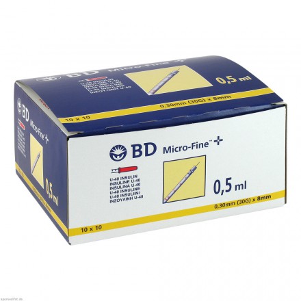 BD Micro-Fine+ U-40 Insulinspritze 8 mm (324876) von Becton Dickinson GmbH