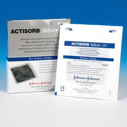 Actisorb silver 220 Silber-Aktivkohle-Auflage steril 9,3x6,5cm von KCI Medizinprodukte GmbH