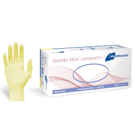 Gentle Skin compact+ - Untersuchungshandschuh aus Latex, puderfrei, naturweiß von Meditrade GmbH