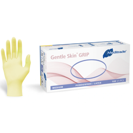 Gentle Skin Grip - Untersuchungshandschuhe aus Latex, puderfrei, naturweiß von Meditrade GmbH