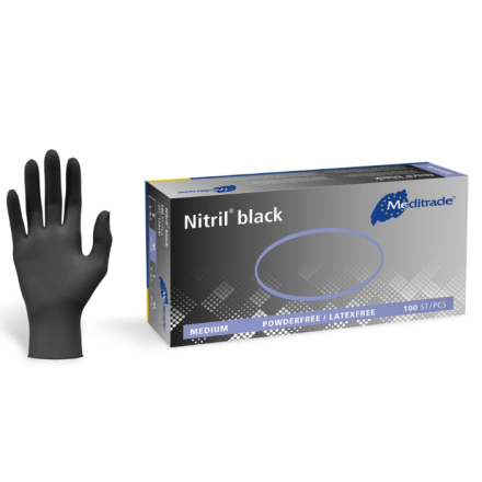 Nitril Black - Untersuchungshandschuhe aus Nitril, puderfrei, schwarz von Meditrade GmbH