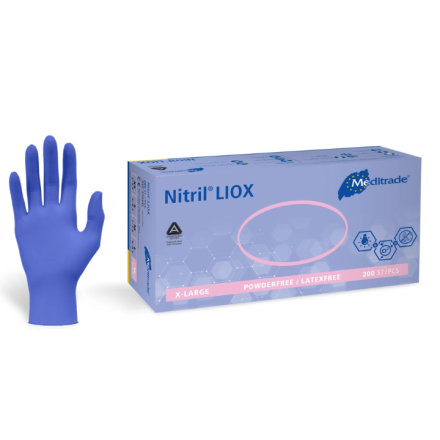 Nitril LIOX - keimtötender Nitrilhandschuh, unsteril, blauviolett von Meditrade GmbH