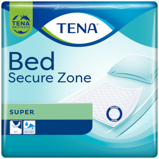 TENA Bed Secure Zone Super | Inkontinenz-Schutzunterlagen 60 x 90 cm von Tena